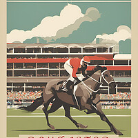 Buy canvas prints of Vintage Travel Poster Doncaster Races by Picture Wizard