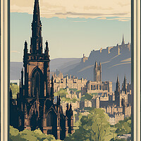 Buy canvas prints of Vintage Travel Poster Edinburgh by Picture Wizard