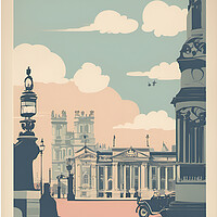 Buy canvas prints of London Vintage Travel Poster  by Picture Wizard