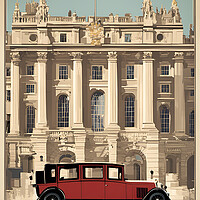Buy canvas prints of London Vintage Travel Poster  by Picture Wizard