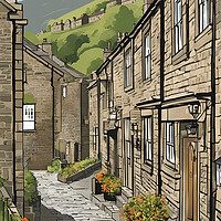 Buy canvas prints of Haworth Vintage Travel Poster by Picture Wizard