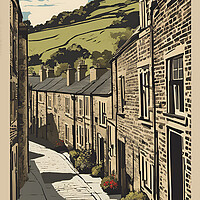 Buy canvas prints of Haworth Vintage Travel Poster by Picture Wizard