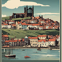 Buy canvas prints of Whitby Vintage Travel Poster by Picture Wizard