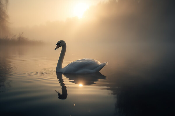 Serene Swan Picture Board by Picture Wizard