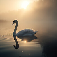 Buy canvas prints of Serene Swan by Picture Wizard