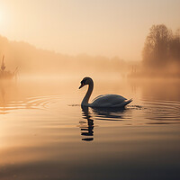 Buy canvas prints of Swan in the Mist by Picture Wizard