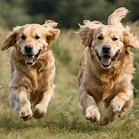Buy canvas prints of Golden Retrievers by Picture Wizard