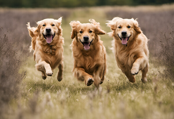 A trio of golden retrievers Picture Board by Picture Wizard
