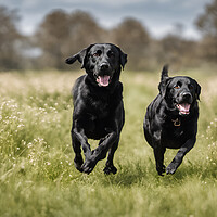 Buy canvas prints of Black Labs by Picture Wizard