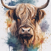 Buy canvas prints of Highland Cow Portrait by Picture Wizard