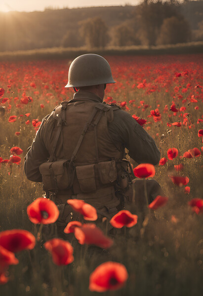 Soldier Poppy Field Picture Board by Picture Wizard