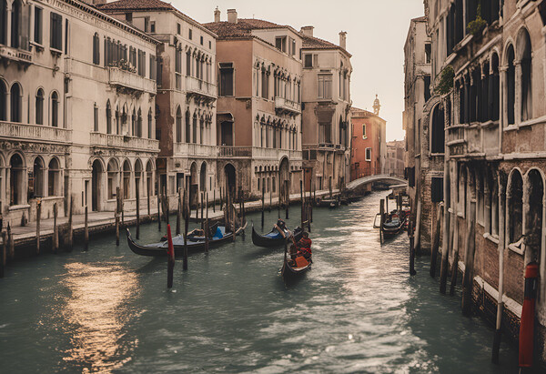 Venice Gondolas Picture Board by Picture Wizard