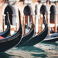 Buy canvas prints of Venice Gondolas by Picture Wizard