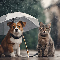 Buy canvas prints of Raining Cats, Dogs Dry by Picture Wizard