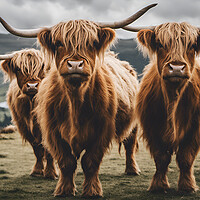 Buy canvas prints of Highland Cow by Picture Wizard