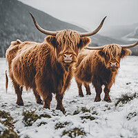 Buy canvas prints of Highland Cow by Picture Wizard