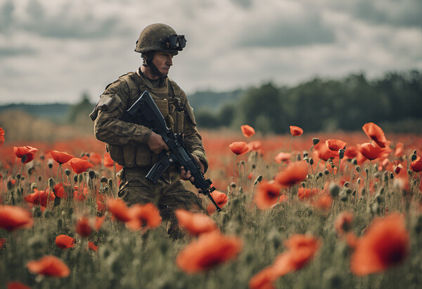 Poppy Field Soldier Picture Board by Picture Wizard