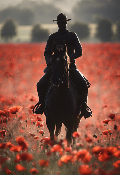 Mounted Cavalry Poppy Picture Board by Picture Wizard