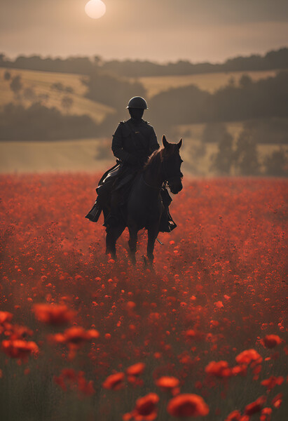 Mounted Cavalry Poppy Picture Board by Picture Wizard