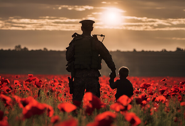 Poppy field soldier Picture Board by Picture Wizard