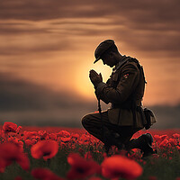 Buy canvas prints of Praying Soldier by Picture Wizard