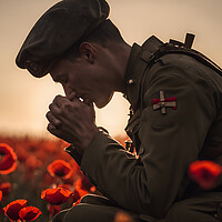 Buy canvas prints of Praying Soldier by Picture Wizard