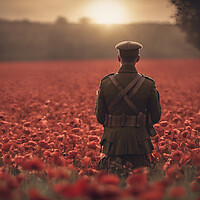 Buy canvas prints of Poppy Field Soldier WW1 by Picture Wizard