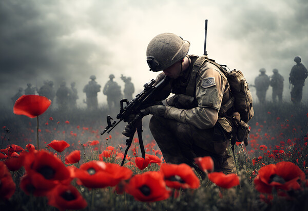 Poppy Field Soldier Picture Board by Picture Wizard