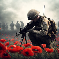 Buy canvas prints of Poppy Field Soldier by Picture Wizard