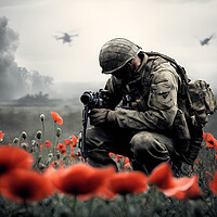 Buy canvas prints of Poppy Field Soldier 2 by Picture Wizard