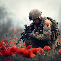 Buy canvas prints of Poppy Field Soldier 4 by Picture Wizard
