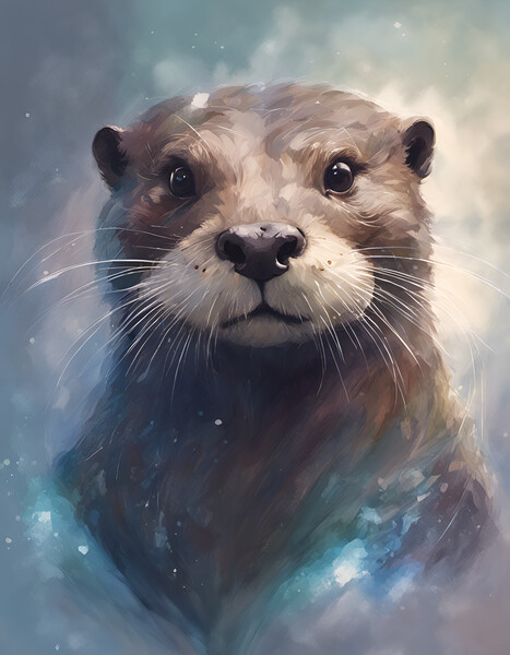 Sea Otter Portrait Picture Board by Picture Wizard