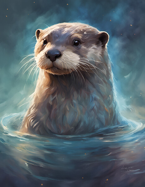 Sea Otter Portrait Picture Board by Picture Wizard