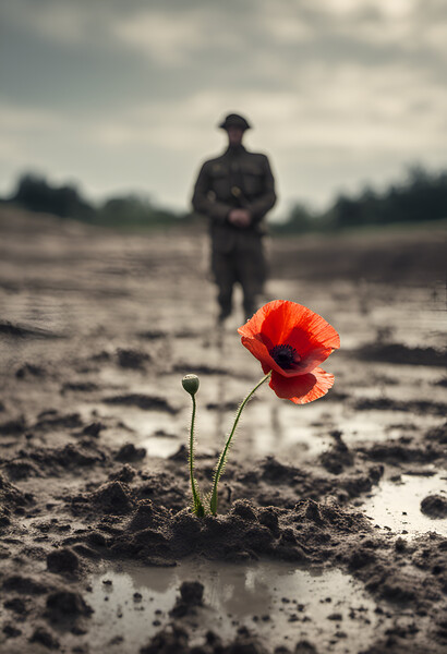 Poppy Soldier Remembrance Picture Board by Picture Wizard