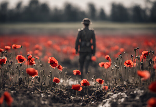 Poppy Soldier Remembrance Picture Board by Picture Wizard