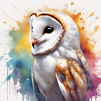 Buy canvas prints of Barn Owl Ink Splat by Picture Wizard