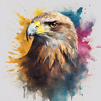 Buy canvas prints of Golden Eagle Ink Splat by Picture Wizard
