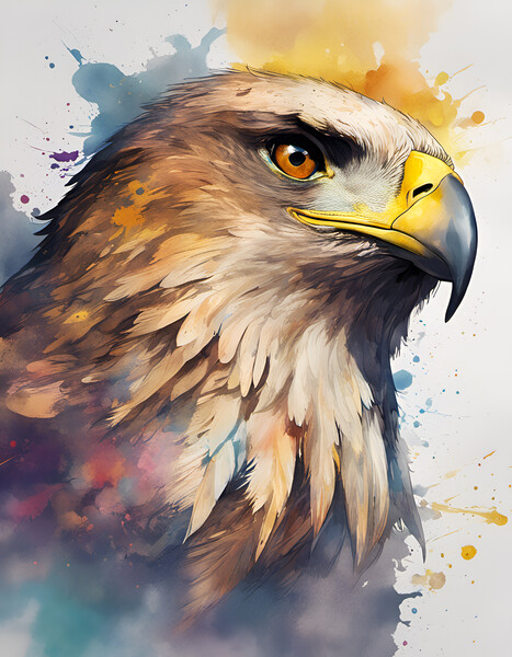 Golden Eagle Ink Splat Picture Board by Picture Wizard