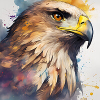 Buy canvas prints of Golden Eagle Ink Splat by Picture Wizard