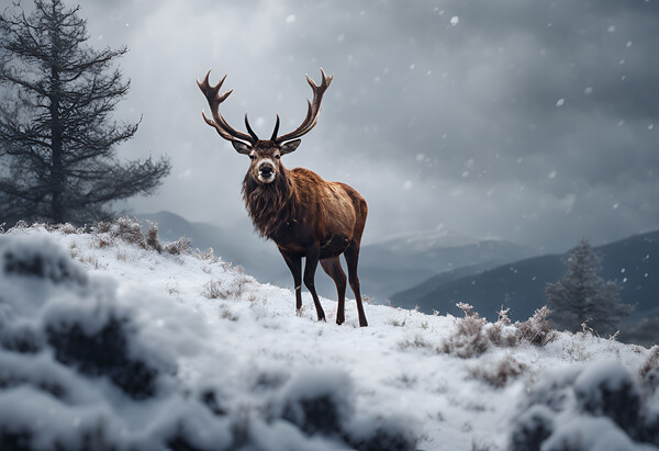 Red Stag Deer Picture Board by Picture Wizard