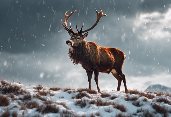 Red Stag Deer Picture Board by Picture Wizard