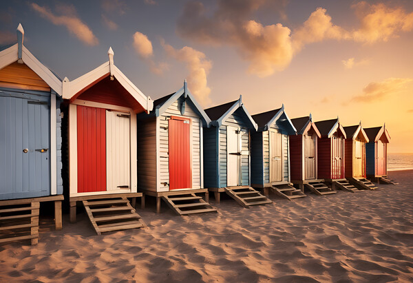 Beach Huts Picture Board by Picture Wizard