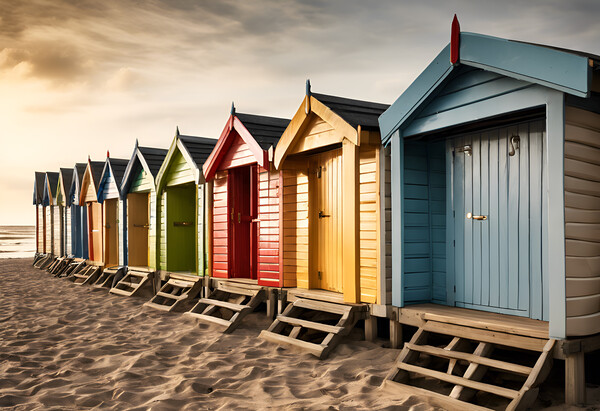 Beach Huts Picture Board by Picture Wizard