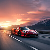 Buy canvas prints of Mclaren Supercar Sunset by Picture Wizard