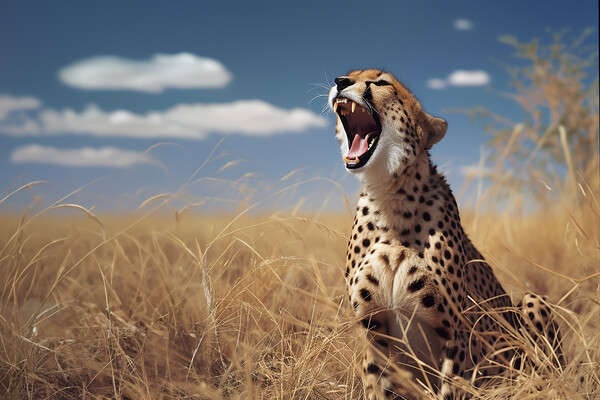 Cheetah Yawning Picture Board by Picture Wizard