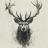Buy canvas prints of Charcoal Stag by Picture Wizard