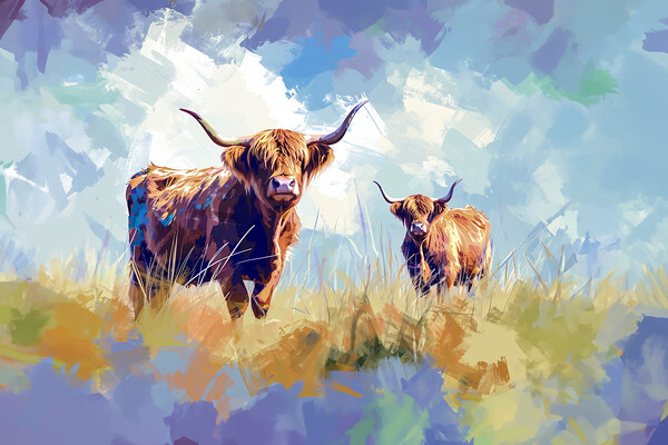 Highland Cows Picture Board by Picture Wizard