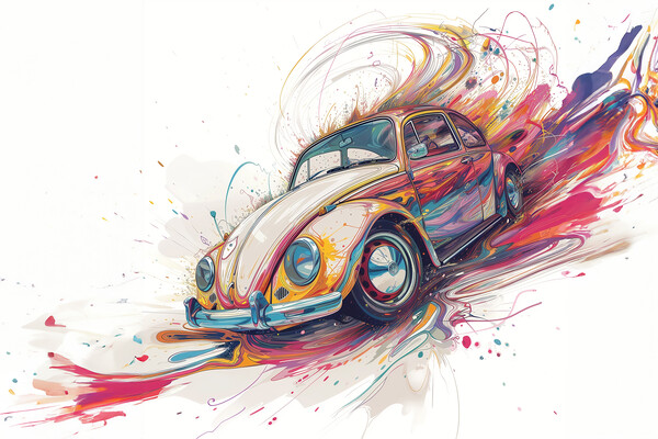 VW Beetle art Picture Board by Picture Wizard