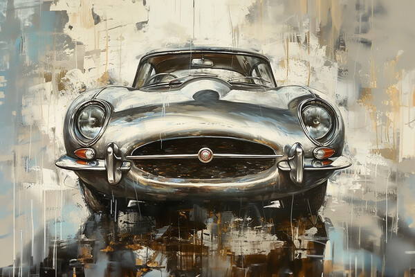 Jaguar E Type Art Picture Board by Picture Wizard
