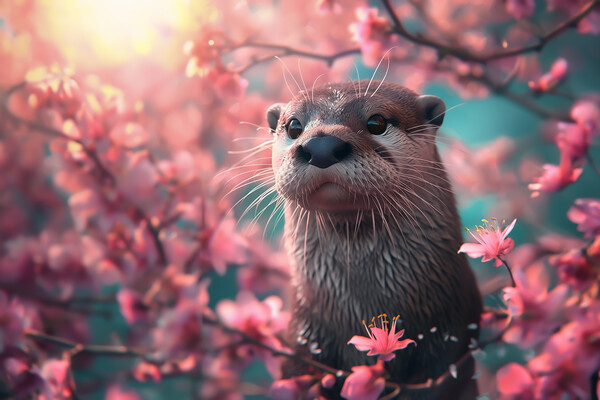 Otter Blossoms Picture Board by Picture Wizard